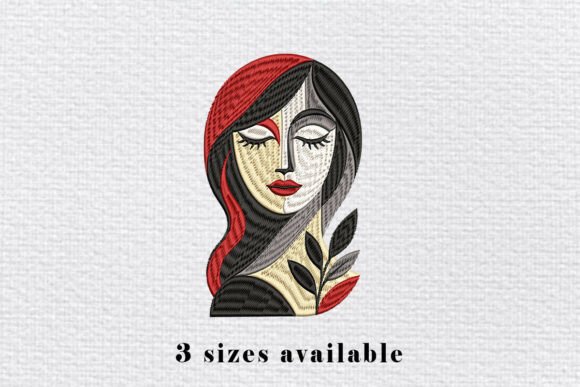 Abstract Woman Face Embroidery File