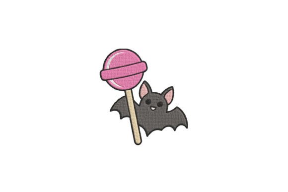 Bat with Lollipop Embroidery