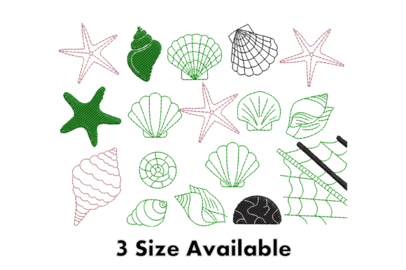 Beach Shells Embroidery Design Set