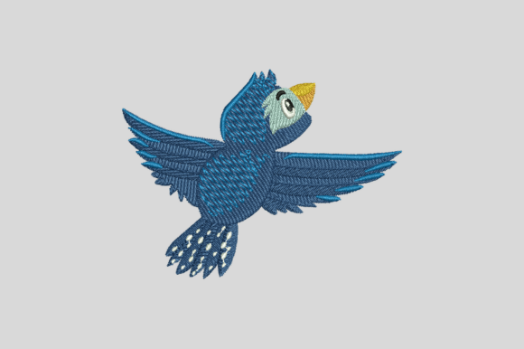 Blue Flying Bird Embroidery Design