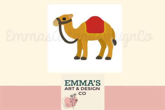 Camel Machine Embroidery: A Warm, Playful Desert Accent