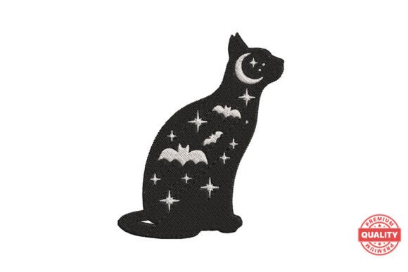 Celestial Cat Halloween Embroidery