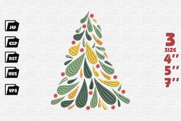Christmas Tree Machine Embroidery