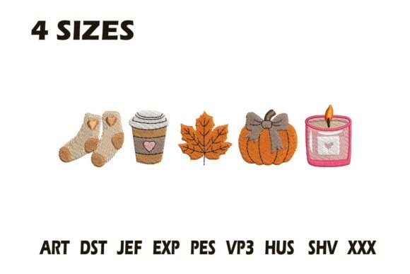 Cozy Fall Icons Embroidery Design