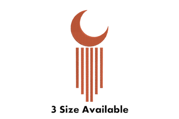 Crescent Moon Embroidery Design