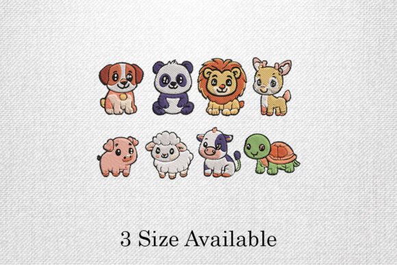 Cute Animal Machine Embroidery Design