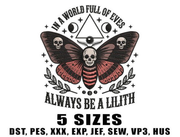 Death Moth Embroidery Design