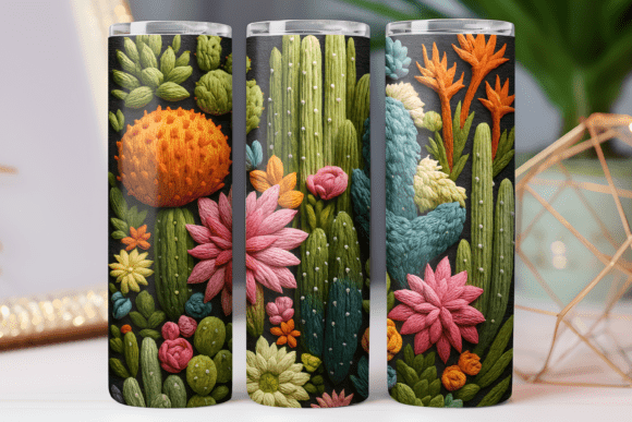 Embroidery Floral Tumbler 20oz PNG Wrap