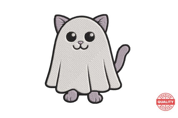 Ghost Cat Costume Embroidery