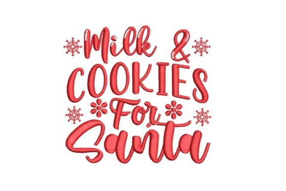 Milk Cookies for Santa Embroidery Design