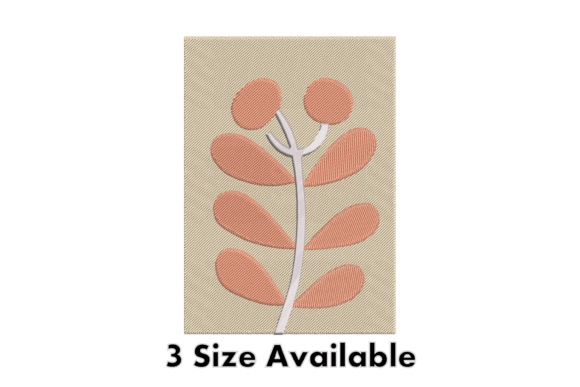 Minimal Leaf Plant Embroidery Design