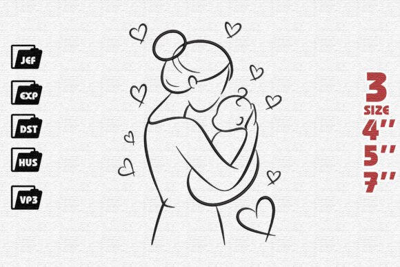Mom and Baby Embroidery