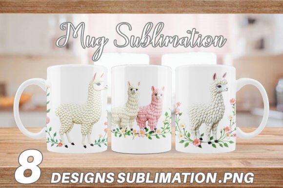 Mug Wrap Alpaca Embroidery