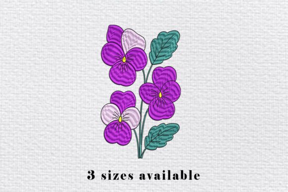 Purple Violet Embroidery Design
