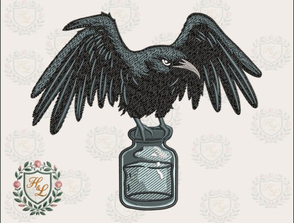 Raven in a Jar Embroidery Files