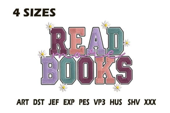 Read More Books Embroidery Design
