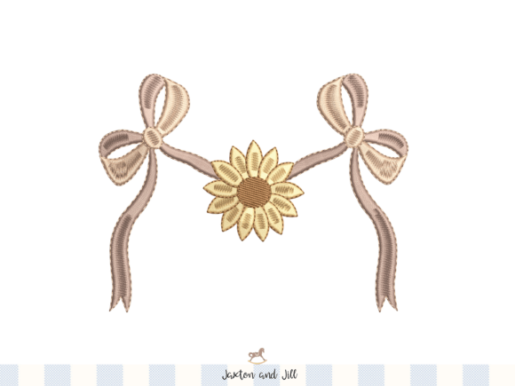 Sunflower Bow Embroidery Design
